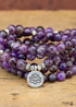 Amethyst Mala Beads 108 Lotus Necklace